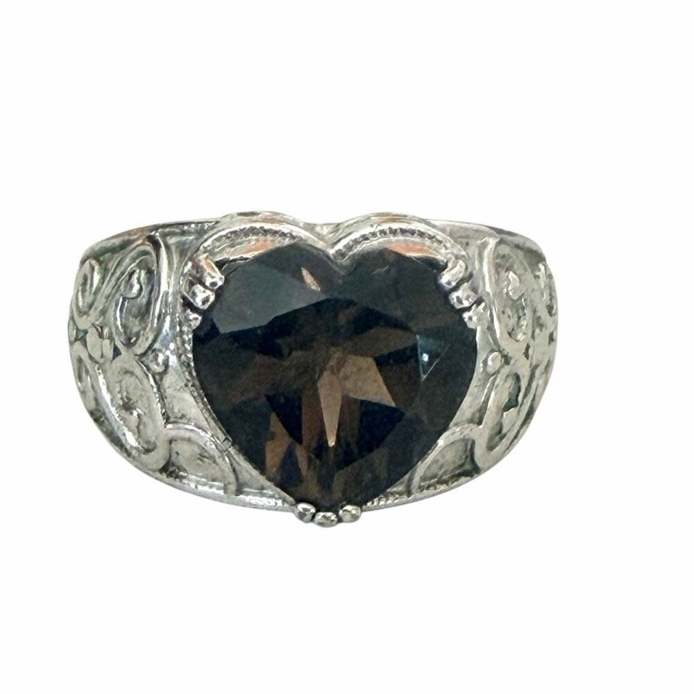 Karis STS Smoky Quartz Heart Statement Ring